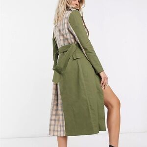 Unique 21 mix& match trench in khaki & check